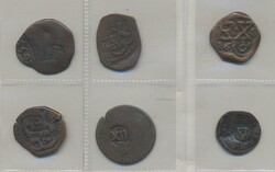 Spain, Collection of six copper coins in maravedis denominations
