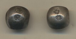 Thailand, One box with eight silver bullet coins, 1/32 baht–1 baht, ...