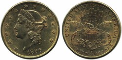 U.S.A., KM 74.3 20 dollars 1896 S XF