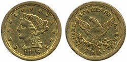 U.S.A., KM 72 2½ dollars 1846 O VF-XF Circulation: 66000