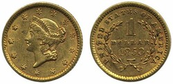U.S.A., KM 73 1 dollar 1853 VF