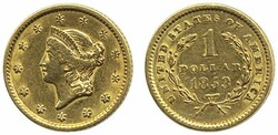 U.S.A., KM 73 1 dollar 1853 VF-XF