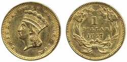 U.S.A., KM 86 1 dollar 1857 Scratches. VF-XF