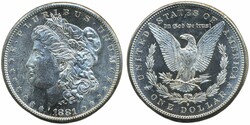 U.S.A., KM 110 1 dollar 1881 S XF-UNC