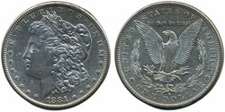 U.S.A., KM 110 1 dollar 1881 S XF