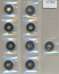 ALL WORLD, Collection of 0.5 gram gold coins. in total nine pcs. ...
