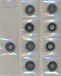 ALL WORLD, Collection of 0.5 gram gold coins. in total nine pcs. ...