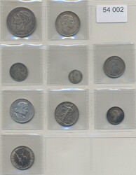 ALL WORLD, Lot. Nine coins in silver from different countries and ...