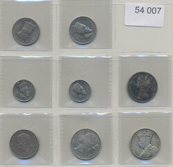 ALL WORLD, Lot. Eight coins in silver and nickel from different ...