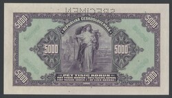 Czechoslovakia, Pick 19s 5000 korún 1920 Punch cancelled SPECIMEN. ...
