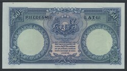 Latvia, Pick 20a 50 latu 1934 948782. Graded by PMG as AU58, comment ...
