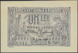Romania, Pick 17 1 leu ND (1915–16) 0316 B2483. Graded by PMG as ...