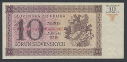 Slovakia, Pick 6a 10 korun 1943 CI 32. 033151. Fresh note with small ...