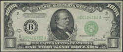 U.S.A., Pick 435a 1000 dollars 1934 A Centre fold and minor corner ...