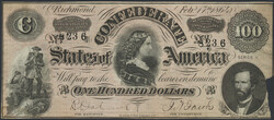 U.S.A., Confederate States - Richmond (TX), 100 dollar 1864 No: 8236 F