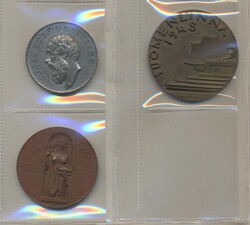Finland, Lot. Three medals in white metal and bronze. 1