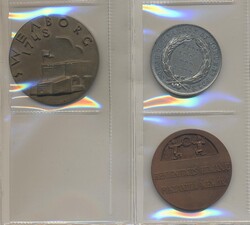 Finland, Lot. Three medals in white metal and bronze. 1