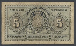 Finland, Pick 50b 5 markkaa 1886 No 5622404. Pressed. Minor tear in ...