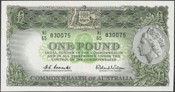 Australia, Pick 34 a 1 pound ND No: HJ/65 830075, (1961-65) UNC 1
