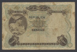 Portugal, Pick 107 2½ mil reis ND No: NX 11379. old date 30/6 1909. ...