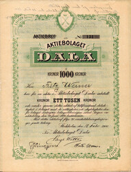 Sweden, Oskar II RSA 1126 1000 kronor 1900 Aktiebolaget Dala No: 131 ...