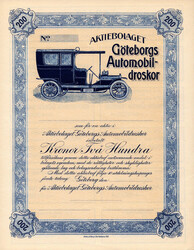 Sweden, RSA 2314 200 kronor Aktiebolaget Göteborgs automobildroskor, ...