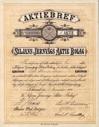 Sweden, Oskar II RSA 5836 100 kronor 1884 Siljans jernvägs ...