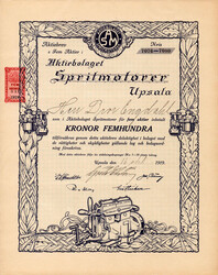 Sweden, Gustav V RSA 6153 500 kronor 1919 Aktiebolaget spritmotorer ...