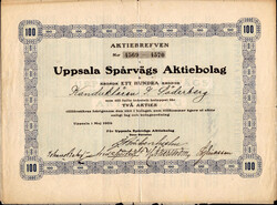 Sweden, Oskar II RSA 7600 100 kronor 1906 Uppsala spårvägs ...