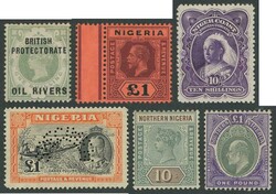 Mint collection comprising Oil Rivers 1892 'PROTECTORATE' overprints ...