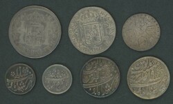 Proclamation period fractional silver comprising Chile 2 reales 1799 ...