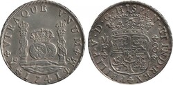 Mexico Spanish Colonial 'Pillar' Dollar (5/-) 1741 Philip V silver ...