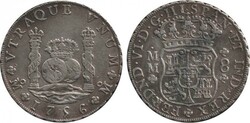 Mexico Spanish Colonial 'Pillar' Dollar (5/-) 1756 Ferdinand VI ...