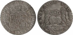 Mexico Spanish Colonial 'Pillar' Dollar (5/-) 1766 Charles III silver ...