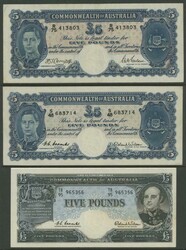 KGVI-QEII group comprising 10/- 1949 Coombs/Watt R14, 1954 ...