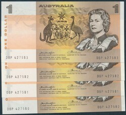 1976 $1 Knight/Wheeler Test Printing R76bi Thick Paper consecutive ...