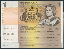 1976 $1 Knight/Wheeler Test Printing R76bi Thick Paper consecutive ...