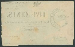 Prisoners of Boer War 1901 (August 1st) chit for 5 cents 'No 252' at ...