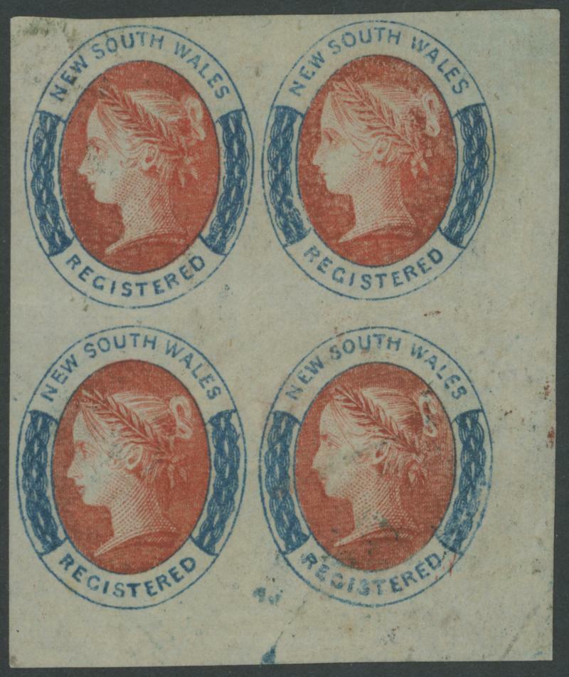 1856-59 QV 'REGISTERED' Imperforate (6d) vermilion & Prussian blue SG ...