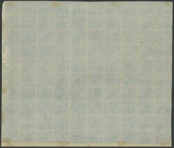 1854-55 Swans Lithographs Imperforate 4d blue SG 3a large-part sheet ...