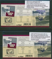 2002-2006 Booklets with overprinters Proofs or Trial strikes, face ...