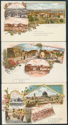 HOLY LAND/PALESTINE: circa 1900 Monsohn Litho (Jerusalem) Undivided ...