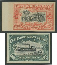 INDEPENDENT STATE OF THE CONGO: 1898 Pictorials 3f50c Village black & ...