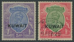 1923-24 Overprints on India KGV Star Wmk ½a to 5r (light bend) SG ...