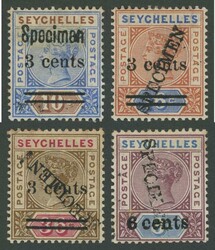 1901 Surcharges on QV Keyplates New Colours '3 cents' on 10c ...