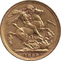 1889M QV Jubilee Head Second Legend ('G:' close to Crown) St George ...