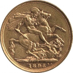 1895M QV Veiled Head St George reverse, Marsh 155, Spink 3875, VF