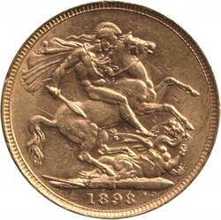 1898M QV Veiled Head St George reverse, Marsh 158, Spink 3875, couple ...