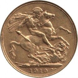 1910S KEVII St George reverse, Marsh 212, Spink 3973, aVF