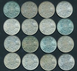 1966 50c round (13.28g 0.800) x16, plus 1988 $10 silver (20g 0.925) ...